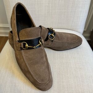 Gucci Horsebit Tan Suede Loafers...Gucci Size 10